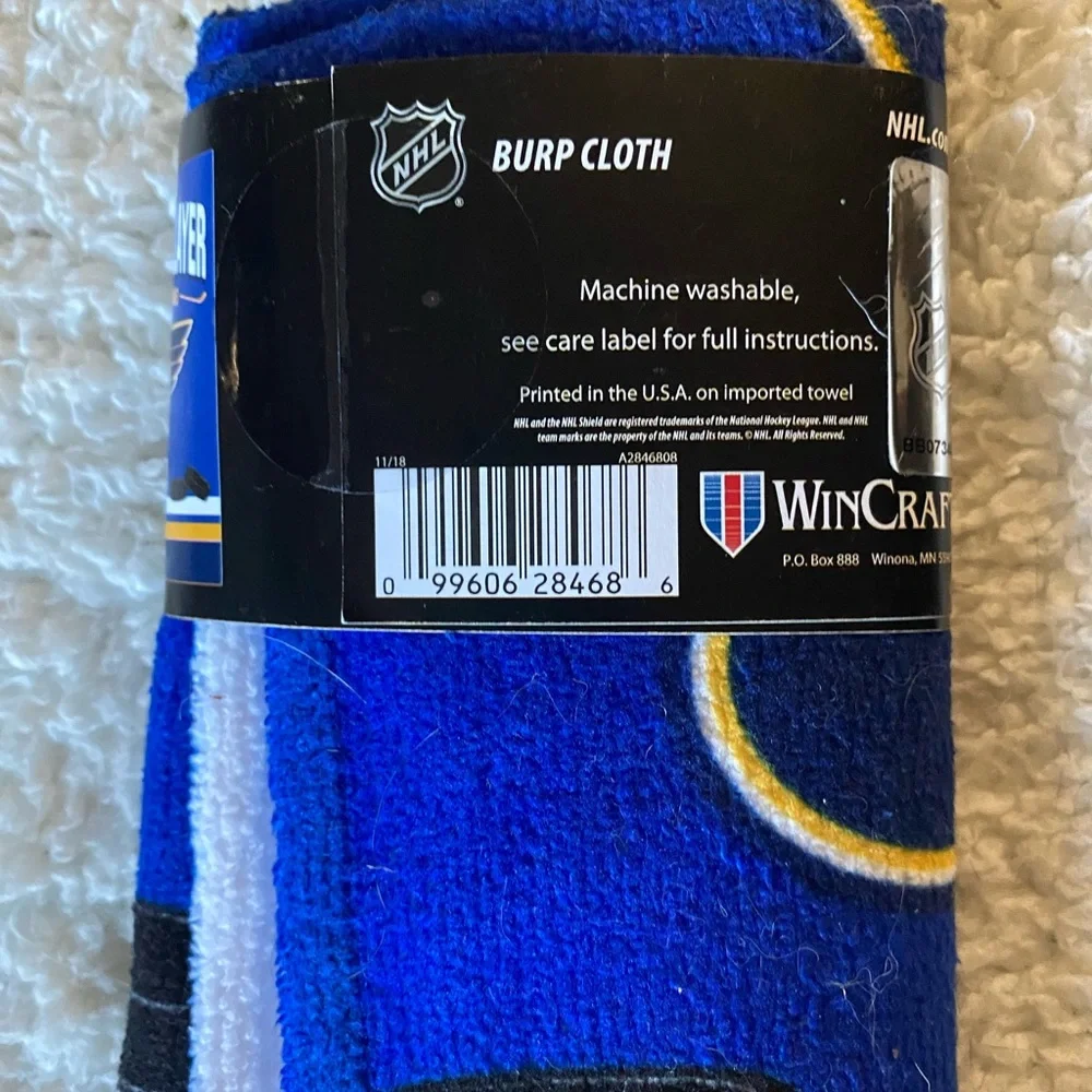 NHL Licensed Baby Burp Cloth NEW
